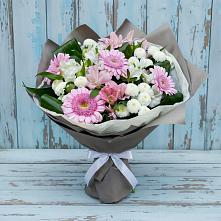 Букет цветов из:  Герберы, Альстромерии и Хризантемы #REPLACE_PRED# Омсукчан