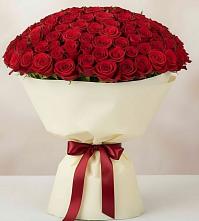 Букет 101 Красная роза Милано в Омсукчан