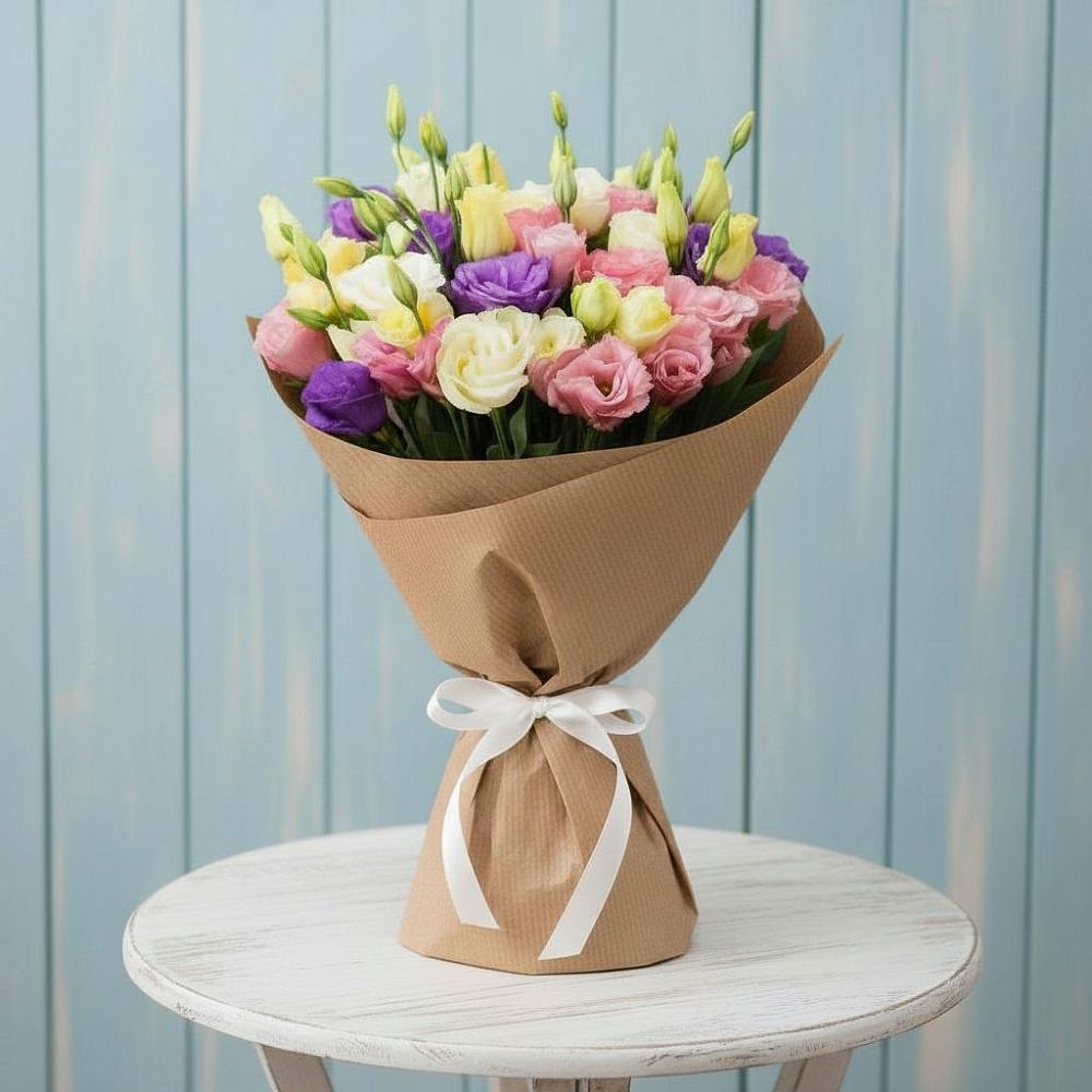 Букет цветов из: Лизиантусы в Омсукчан