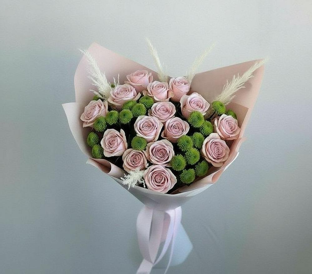 Букет цветов из: Розы и Хризантемы в Омсукчан