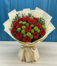 Букет цветов из:  Розы и Хризантемы в Омсукчан