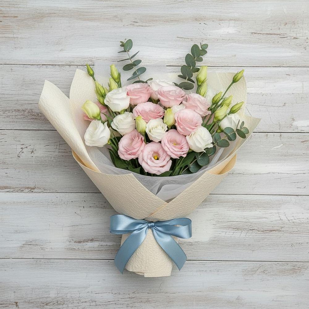 Букет цветов из: Лизиантусы в Омсукчан